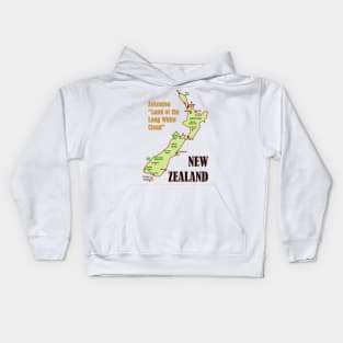 New Zealand Map Kids Hoodie